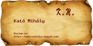 Kató Mihály névjegykártya